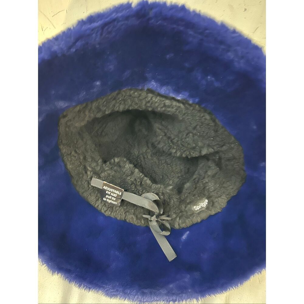Sprigs Plush Blue bucket hat adjustable 9" diameter Affordable Luxury reversible